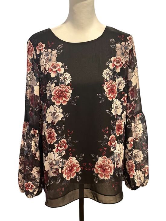 Zac & Rachel Tops - Zac & Racheal long sleeve Sheer Floral Top Medium